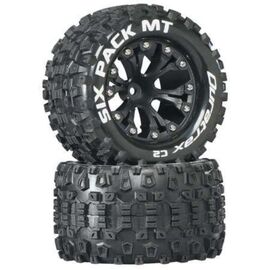 LEMDTXC3522-Six Pack MT 2.8 2WD Mounted F/R 1/10 Monster Truck C2 Tires Black 12mm (2) 1/2 Offset