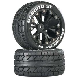 LEMDTXC3542-Bandito ST 2.8 2WD Mounted Rear 1/10 Monster Truck C2 Tires Black 12mm (2)