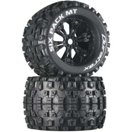 LEMDTXC3582-Six Pack MT 3.8 Mounted F/R 1/10 Monster Truck CS Tires Black 17mm (2)