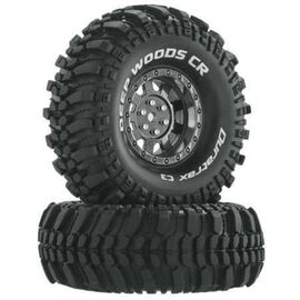 LEMDTXC4027-Deep Woods CR 1.9 Mounted F/R 1/10 Crawler C3 Tires Bk/Ch 12mm (2)