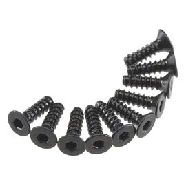 Hex Socket Tap Flat Head M3x10mm Blac k (10)