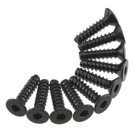 AXA466 Hex Socket Tap Flat Head M3x12 mm Black (10)