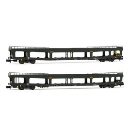 SNCF 2 Wagon de transport de voitures DD DEV 66 DEV vert Ep IV