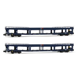SNCB 2 Wagon de transport de voitures DD DEV 66 DEV bleu Ep VI