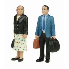 G-Scale Figur 2 Stehende Reisende m.Koffer