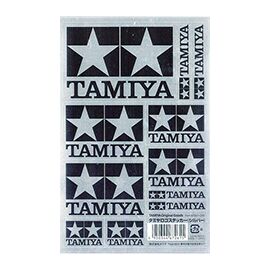 Autocollant logo TAMIYA argenté