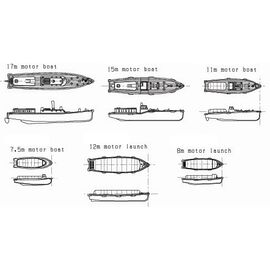 WWII Ensemble de bateaux utilitaires de la marine japonaise