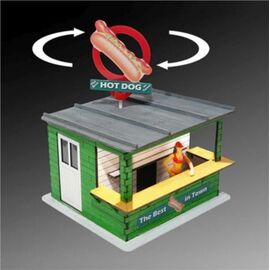ARW15.PLS-316-Hotdog-Stand, bel.&amp; Reklameschild (rotiert) Bausatz Lasercut