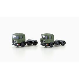 Lot de 2 MAN F90 SZM 3 essieux olive