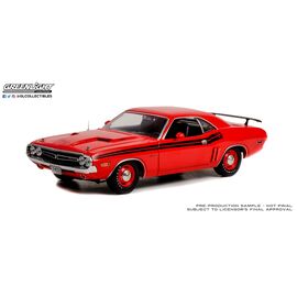 ARW47.13631-1971 Dodge Challenger R/T Bright red w/black&nbsp; stripes and dog dish wheels
