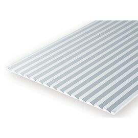 Platte  weiss  15x30cm  1.0mm V-Riff  rund .083