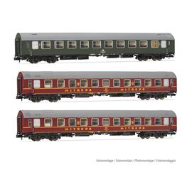 DR Coffret de 3 voitures voyageurs OSShD type B Spree-Alpen-Express Coffret 1 vert/rouge 1x Bc + 2x