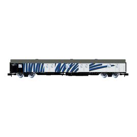 Lokomotion4-axiserex wagon postal wagon zèbre gris avec bandes bleues Ep.VI