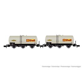 SNCF 2er-Set 3-achsiger Kesselwagen SHELL Ep.IV