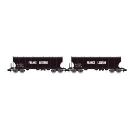 SNCF 2er-Set 4-achsiger Getreidewagen FRANCE LUZERNE (rounded lateral sides) Ep.IV