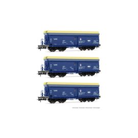 PKP Cargo 3er-Set Selbstentladewagen Wagen Fals blau/gelb Ep.VI