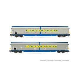 DB 2er-Set Schiebewandwagen CARGOWAGGOn silbrig mit light weathering effecT Ep.IV