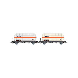 DB 2er-Set 2-achsiger Gaskesselwagen mit Sonnendach Dach VTG Ep.V