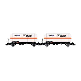 FS 2er-Set 2-achsiger Gaskesselwagen mit Sonnendach Agipgas Ep.IV