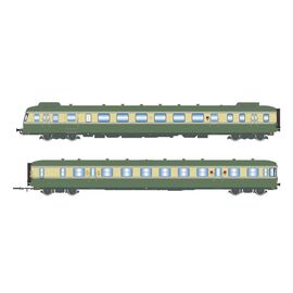 ARW02.HJ2419S-SNCF Dieseltriebwagen RGP II X 2716 + XR 7719 gr&#252;n/beige Rauchabweiser Ep.III-IV DCS
