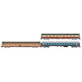 DB/FS Alpen-Express Rome - Munich Set de 3 pièces. Coffret Avmz 111 + Eurofima B C1 + UIC-X 64 B gri