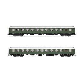 DB 2-teil. Set Liegewagen Bcm 243  grün  Ep. III