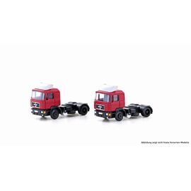 Lot de 2 MAN F90 SZM 2 essieux rouges