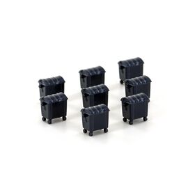 Set de 8 poubelles grandes noir