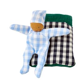 BABY avec sac de couchage carreau bleu
