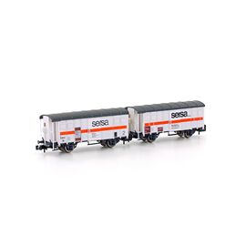 Coffret de 2 wagons de travaux ferroviaires K3 SERSA Ep.V