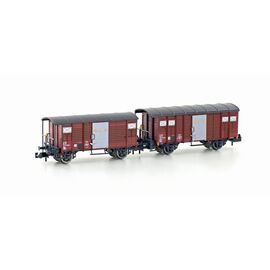BLS 2 wagons marchandises couverts 1x K2 et 1x K3 brun Ep. IV