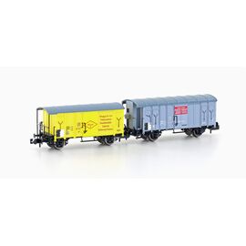 CFF 2 wagons marchandises couverts 1x K2 Maggi 1x K3 Le Coultre gris Ep. II