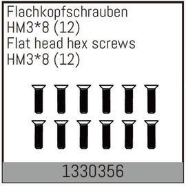 HM3*8mm Flachkopfschrauben 12 Stück
