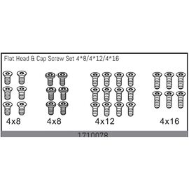 Flat Head & Cap Screw Set 4*8/4*12/4*16
