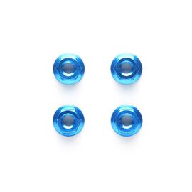 4mm ALU Serrated Nut (4) blue