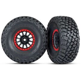 Tires and wheels, assembled, glued (M ethod Racing wheels, black with red b eadlock, BFGoodrich Baja KR3 tires)