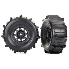 Tires and wheels, assembled, glued (D esert Racer wheels, paddle tires, foa m inserts) (2)