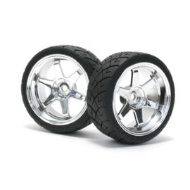 PNEUS X PATTERN MONTES SUR JANTES TE37 CHROME (26MM - OFFSET 6mm)