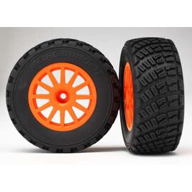 Tires & wheels, assembled, glued (ora nge wheels, BFGoodrich Rally, grave l pattern tires, foam inserts) (2) (T
