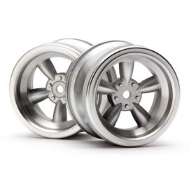 HPI3820-VINTAGE 5 SPOKE WHEEL 31MM (WIDE) MATTE CHROME (6MM OFFSET)