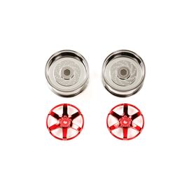 Red Plated 2-Piece 6-Spoke Wheels (26mm Offset 2)