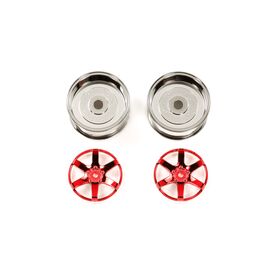 Red Plated 2-Piece 6-Spoke Wheels (26mm Offset 4)