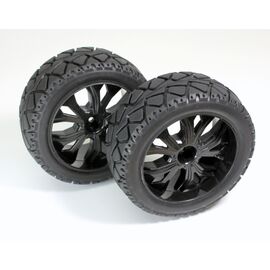 Paire de roues avant Buggy  Street  noir 1/10ème (2pcs)