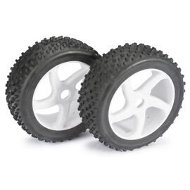 Paire de roues Buggy  5 battons/Dirt  blanc 1/8ème (2pcs)