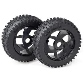 Paire de roues Buggy Harakiri 6 battons/Dirt noir 1/8 (2pcs)