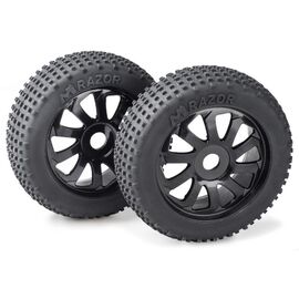 Paire de roues Buggy Razor 10 battons/Dirt noir 1/8 (2pcs)