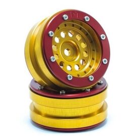 Beadlock Jantes PT-Bullet doré/rouge 1.9 (2 pcs)