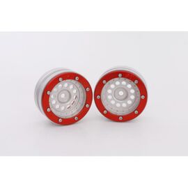 Beadlock Wheels PT-Bullet Silber/Rot 1.9 (2 St.) 