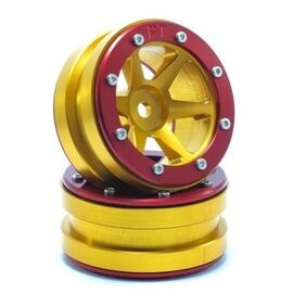 Beadlock Jantes PT-Slingshot doré/rouge 1.9 (2 pcs)