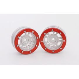 Beadlock Wheels PT-Distractor Silber/Rot 1.9 (2 St.) 